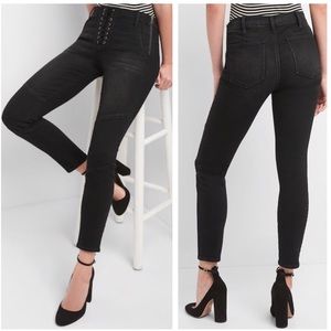 Gap True Skinny Black Lace up Jeans